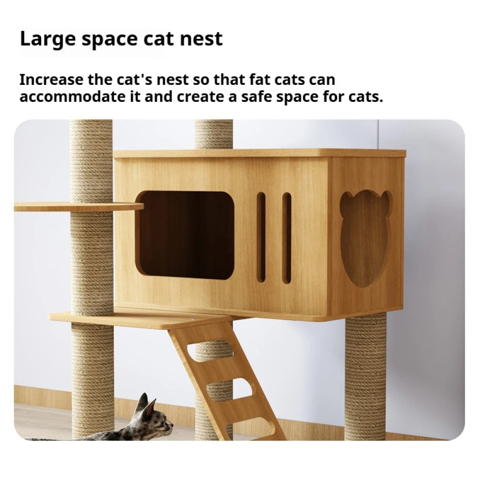 Multi-Level Cat Condo For Indoor Cats With Scratching Posts Scratching Boards Perches Caves Large Cat Tree Tall Cat Tower