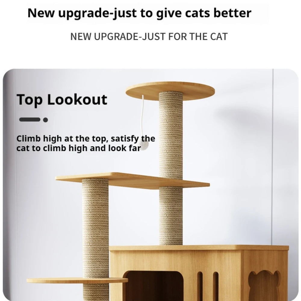 Multi-Level Cat Condo For Indoor Cats With Scratching Posts Scratching Boards Perches Caves Large Cat Tree Tall Cat Tower